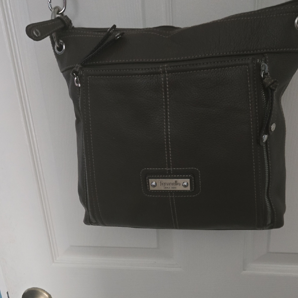 Tignanello Espresso Leather Messenger Bag